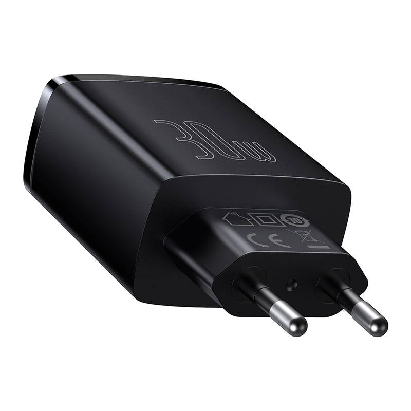 Baseus Chargeur réseau compact, 30W, 3A, 1 x USB-C - 2 x USB-A, Noir CCXJ-E01