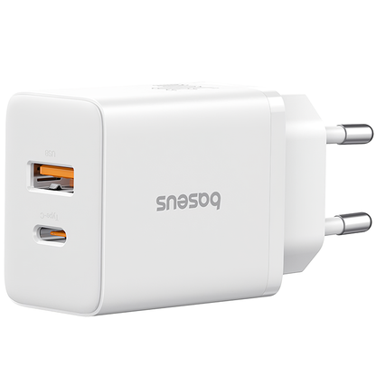 Baseus Cube Netwerkoplader, 20W, 3A, 1 x USB-A - 1 x USB-C, Wit P10111403213-00