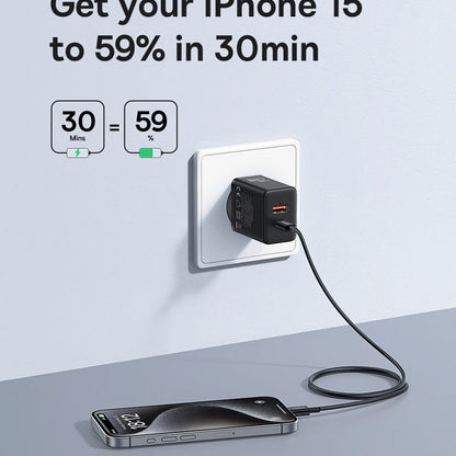 Baseus Cube Netwerkoplader, 20W, 3A, 1 x USB-A - 1 x USB-C, Wit P10111403213-00