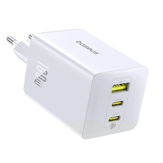 Baseus EnerFill FE11 Netwerkoplader, 100W, 5A, 1 x USB-A - 2 x USB-C, Wit P10182102213-00