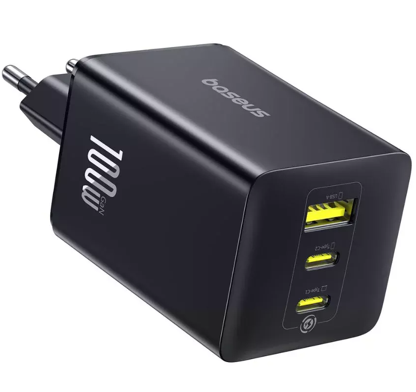Baseus EnerFill FE11 Netwerkoplader, 100W, 5A, 1 x USB-A - 2 x USB-C, Grijs P10182102123