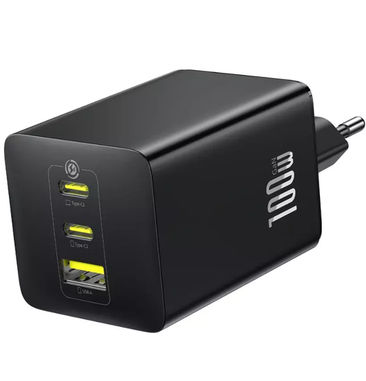 Baseus EnerFill FE11 Netwerkoplader, 100W, 5A, 1 x USB-A - 2 x USB-C, Grijs P10182102123