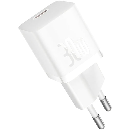 Chargeur réseau Baseus GaN GaN Mini 1C, 30W, 3A, 1 x USB-C, Blanc CCGN070502