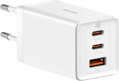 Netwerkoplader Baseus GaN5 Pro, 65W, 3.25A, 1 x USB-A - 2 x USB-C, Wit CCGP120202