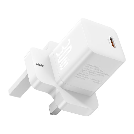Baseus GaN5 UK Network Charger, 30W, 3A, 1 x USB-C, White P10110906213-00