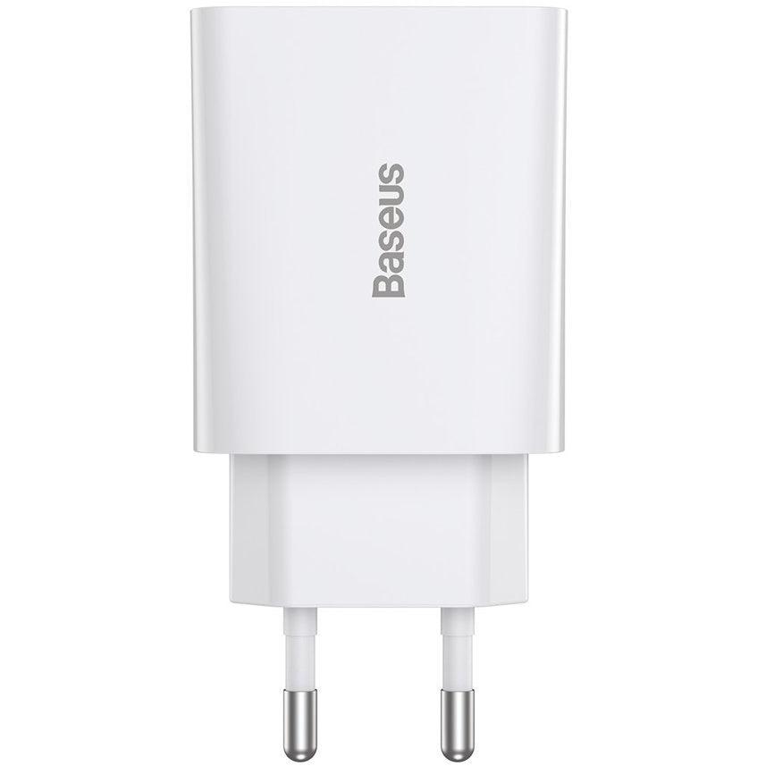 Chargeur réseau Baseus Speed Mini, 20W, 3A, 1 x USB-C, Blanc CCFS-SN02