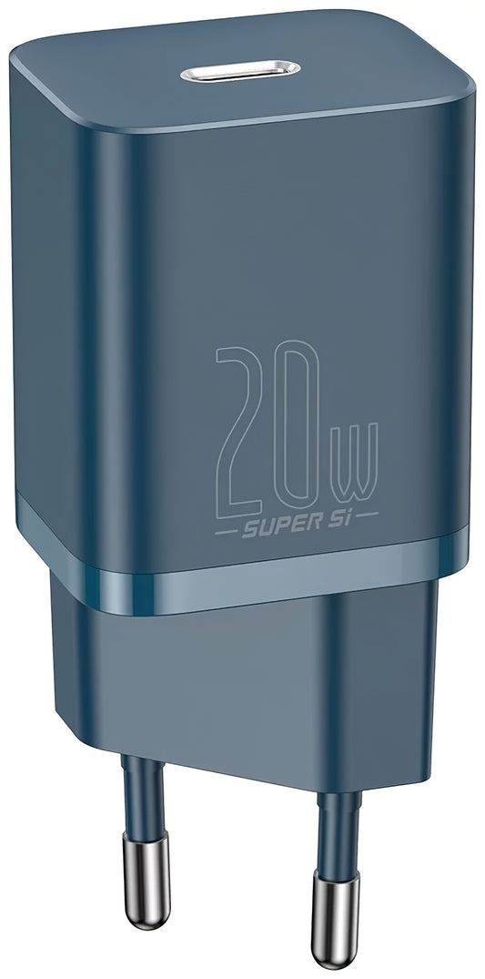 Baseus Super Si Network Charger, 20W, 3A, 1 x USB-C, bleu CCSUP-B03 