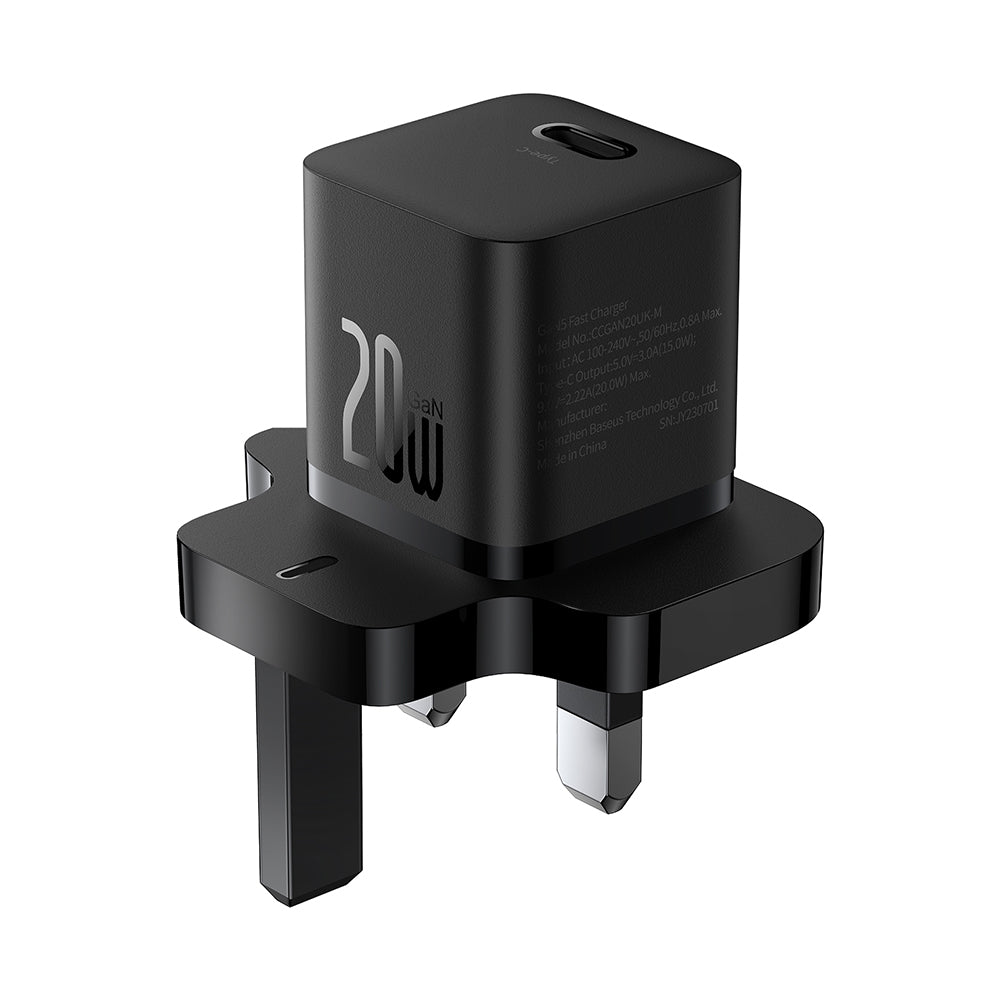 Baseus UK Netzladegerät, 20W, 3A, 1 x USB-C, Schwarz P10110907113-00