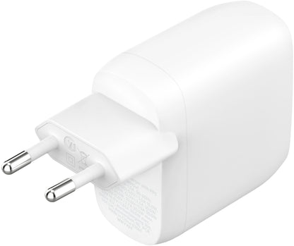 Belkin BoostCharge Pro Dual Netlader, 60W, 3A, 2 x USB-C, Wit WCB010vfWH