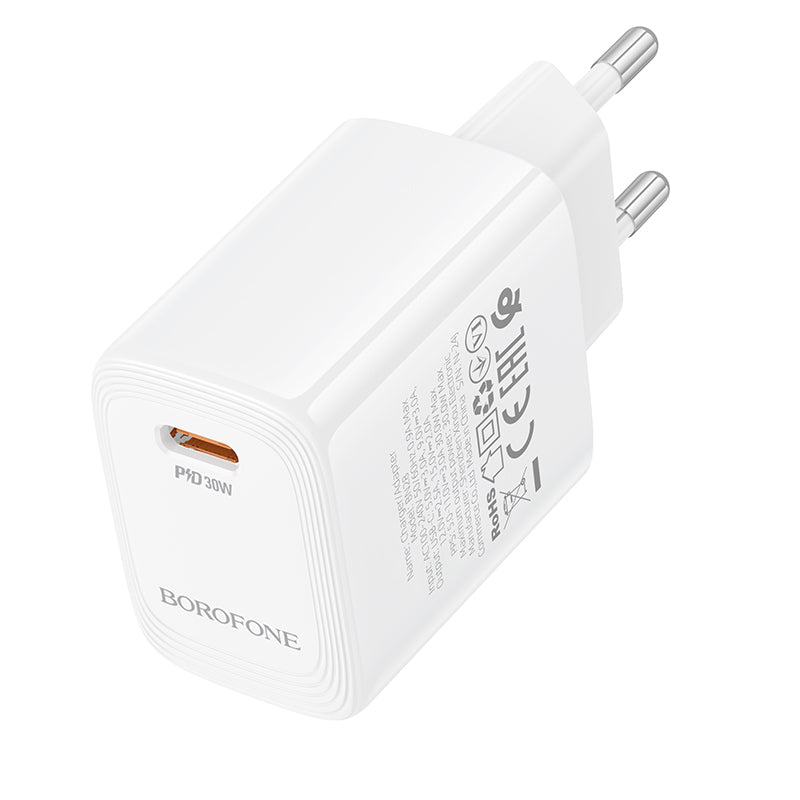 Netzladegerät Borofone BN28 Fuente, 30W, 3A, 1 x USB-C, Weiß