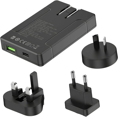 Budi Netwerkoplader, 65W, 3A, 1 x USB-A - 1 x USB-C, Zwart