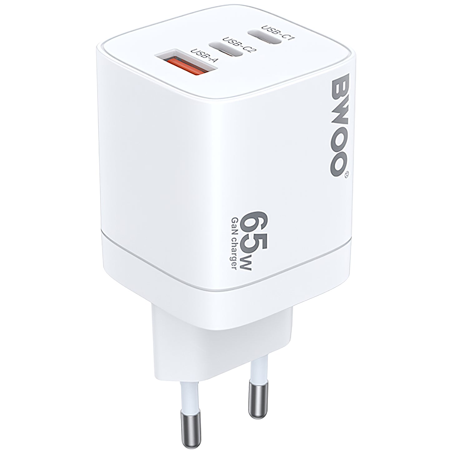 Netwerkoplader BWOO CDA147, 65W, 4.5A, 1 x USB-A - 2 x USB-C, Wit 