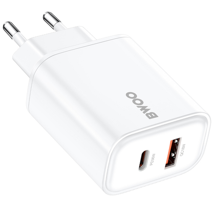 Netwerkoplader BWOO CDA207, 36W, 3A, 1 x USB-A - 1 x USB-C, Wit