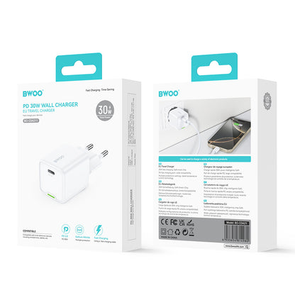 Netwerkoplader BWOO CDA211, 30W, 3A, 1 x USB-C, Wit
