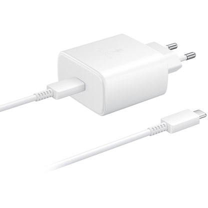 Samsung EP-TA845 + DW76767JWE Chargeur réseau avec câble USB-C, 45W, 4,05A, 1 x USB-C, blanc GP-PTU020SOFWQ