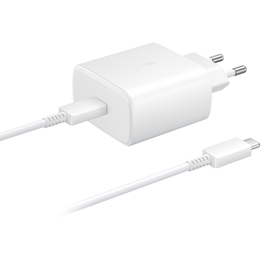 Samsung EP-TA845 + DW76767JWE USB-C kabel netwerkoplader, 45W, 4.05A, 1 x USB-C, Wit GP-PTU020SOFWQ