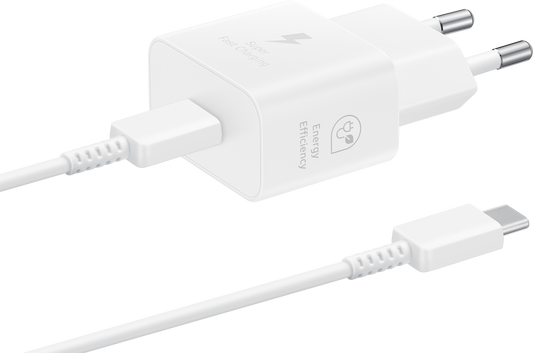 Samsung USB-C kabel netwerkoplader, 25W, 3A, 1 x USB-C, Wit EP-T2510XWEGEU 