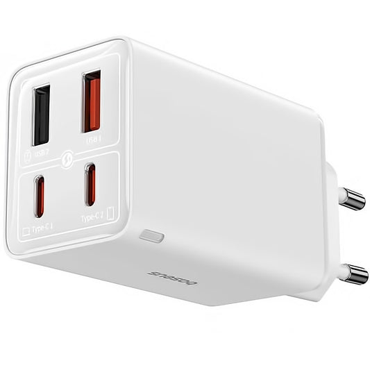 Baseus GaN6 Pro USB-C kabelnetwerklader met USB-C kabel, 100W, 3.25A, 2 x USB-A - 2 x USB-C, Wit P1016270521212-00 