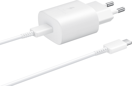 Samsung USB-C netwerkoplader met USB-C kabel, 25W, 3A, 1 x USB-C, Wit EP-TA800XWEGWWW