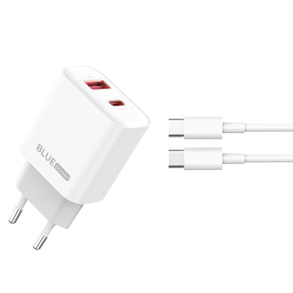 Blue Power BPCE12C Chargeur réseau avec câble USB-C BPCE12C, 20W, 3A, 1 x USB-A - 1 x USB-C, blanc 