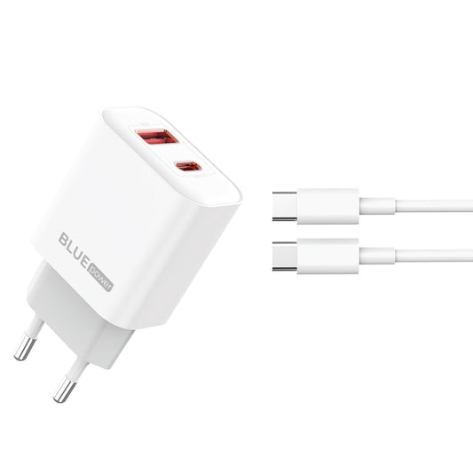 Blue Power BPCE12C USB-C kabelnetwerklader BPCE12C, 20W, 3A, 1 x USB-A - 1 x USB-C, Wit 