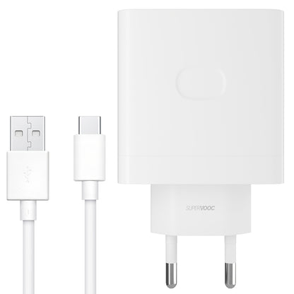 Chargeur réseau Oppo avec câble USB-C Oppo, 67W, 6.1A, 1 x USB-A, blanc VCB7CAEH