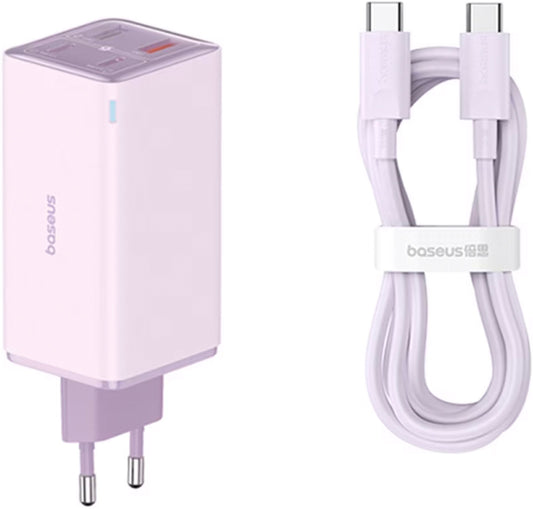Netzladegerät mit USB-C Kabel Baseus GaN6 Pro, 100W, 3.25A, 2 x USB-A - 2 x USB-C, Lila P10162705532-00