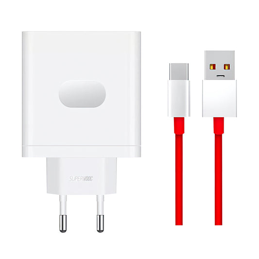 Netlader met USB-C Kabel OnePlus VCBA0BEH, 100W, 9.1A, 1 x USB-A, Wit 5461100521