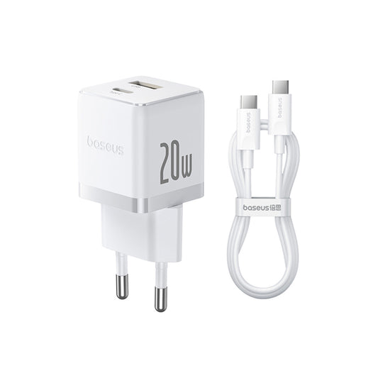 Netwerkoplader met USB-C Kabel Baseus Palm, 20W, 3A, 1 x USB-A - 1 x USB-C, Wit P10111608213-01