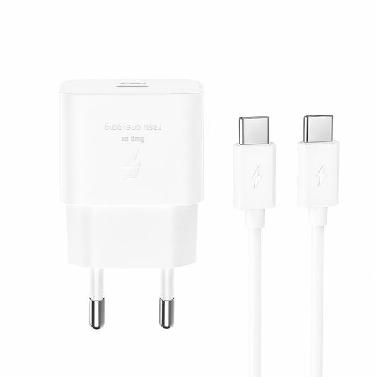 Chargeur réseau avec câble USB-C XO Design L167, 25W, 3A, 1 x USB-C, Blanc
