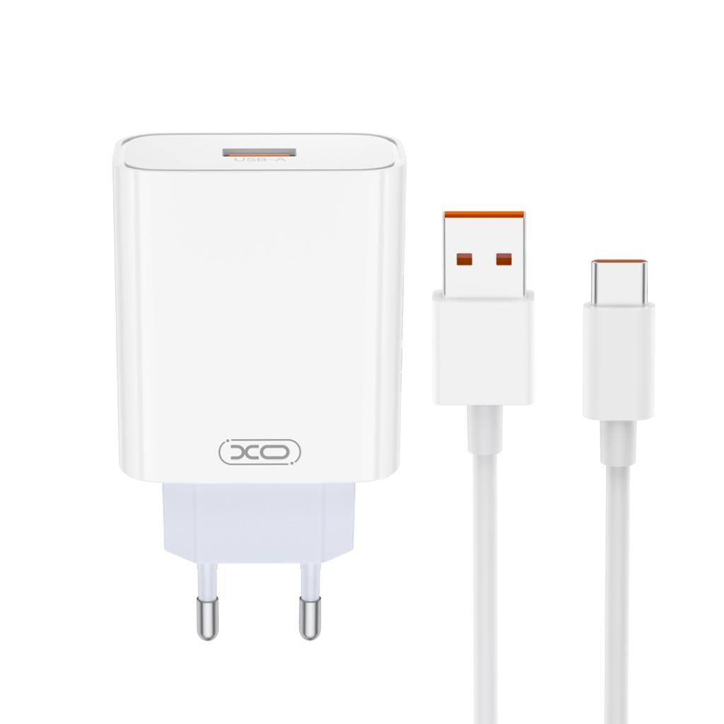 Netwerkoplader met USB-C Kabel XO Design L164, 30W, 1 x USB-A, Wit
