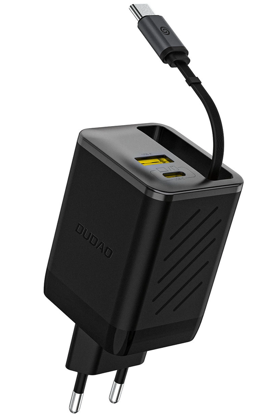 Network Charger with USB-C Cable Dudao A67EU, 67W, 3.35A, 1 x USB-A - 1 x USB-C, Black