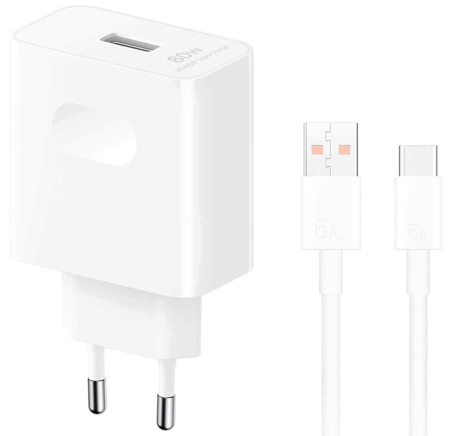 Netlader met USB-C-kabel Honor, 80W, 1 x USB-A, Wit