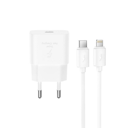 Netlader met Lightning-kabel XO Design L167, 25W, 3A, 1 x USB-C, Wit