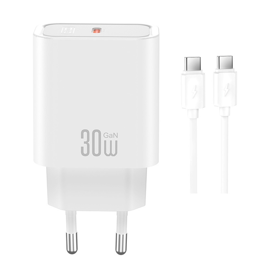 Netlader met USB-C-kabel XO Design CE41, 30W, 3A, 1 x USB-C, Wit