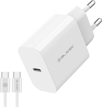 Blavec BC-14 USB-C-netadapter met kabel, 30 W, 3 A, 1 x USB-C, wit