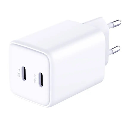 3MK HyperCharger Netwerkoplader met USB-C kabel, 45W, 3A, 2 x USB-C, Wit 