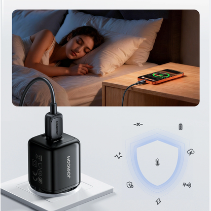 Chargeur réseau avec câble Lightning Joyroom JR-TG7, 33W, 3A, 1 x USB-A - 1 x USB-C, Noir