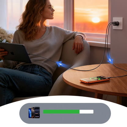 Netlader met USB-C-kabel Joyroom JR-TG7, 33W, 3A, 1 x USB-A - 1 x USB-C, Zwart
