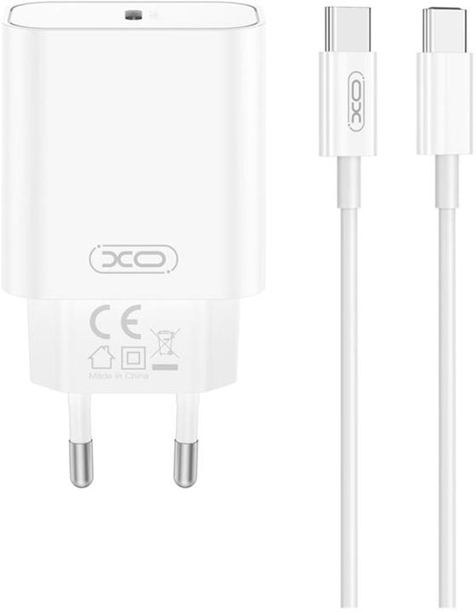 Netwerkoplader met USB-C Kabel XO Design CE32, 20W, 3A, 1 x USB-C, Wit