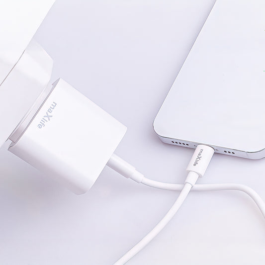 Netwerkoplader met USB-C Kabel MaXlife MXTC-06-20AC, 20W, 3A, 1 x USB-A - 1 x USB-C, Wit