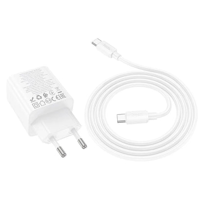 Netzladegerät mit USB-C Kabel HOCO N55, 20W, 3A, 2 x USB-A - 2 x USB-C, Weiß