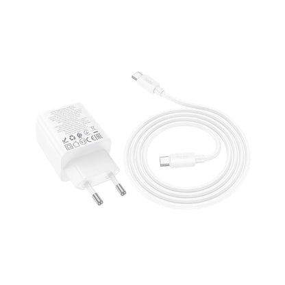 Netwerkoplader met USB-C Kabel HOCO N56, 30W, 3A, 2 x USB-A - 2 x USB-C, Wit