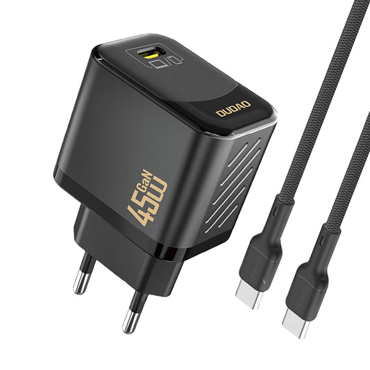 Chargeur réseau avec câble USB-C Dudao A28C, 45W, 3A, 1 x USB-C, Noir