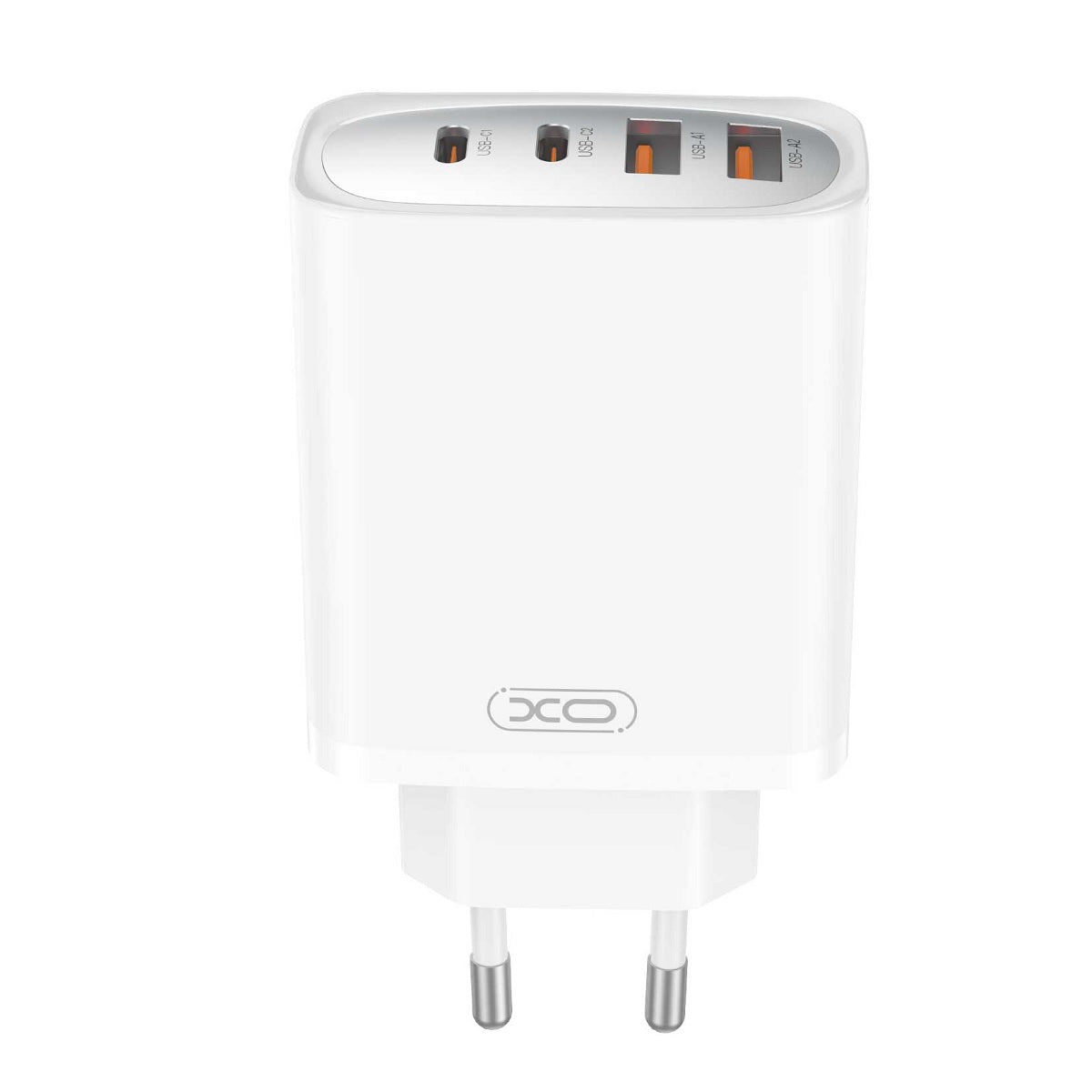 Netwerkoplader met USB-C Kabel XO Design CE22, 45W, 3A, 2 x USB-A - 2 x USB-C, Wit