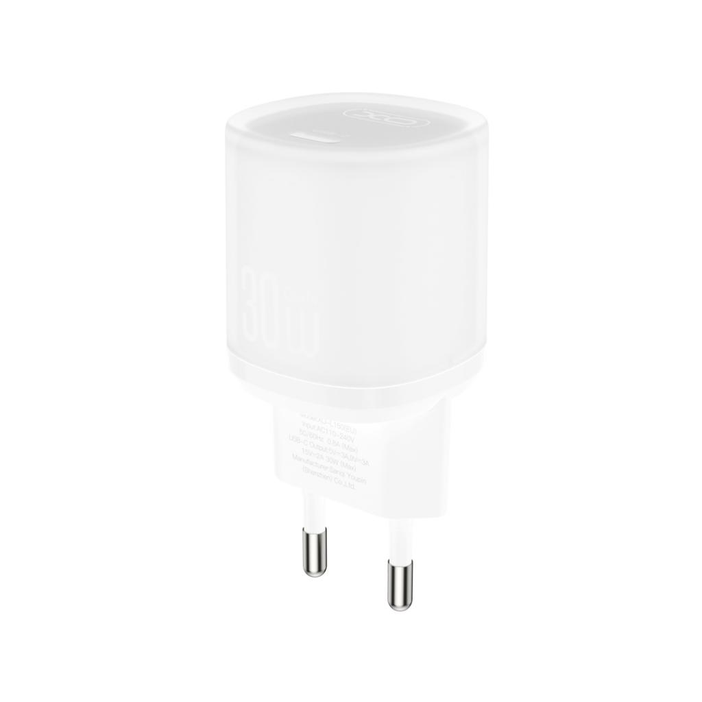 Netwerkoplader met USB-C Kabel XO Design L150, 30W, 3A, 1 x USB-C, Wit