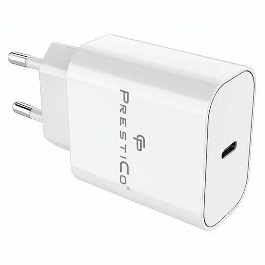Netwerkoplader met USB-C Kabel Prestico F15S-C, 30W, 3A, 1 x USB-C, Wit