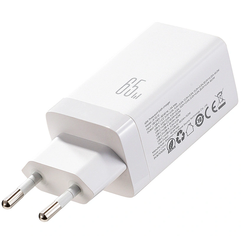 Netwerkoplader met USB-C Kabel Joyroom JR-TG10, 65W, 3.25A, 1 x USB-A - 2 x USB-C, Wit