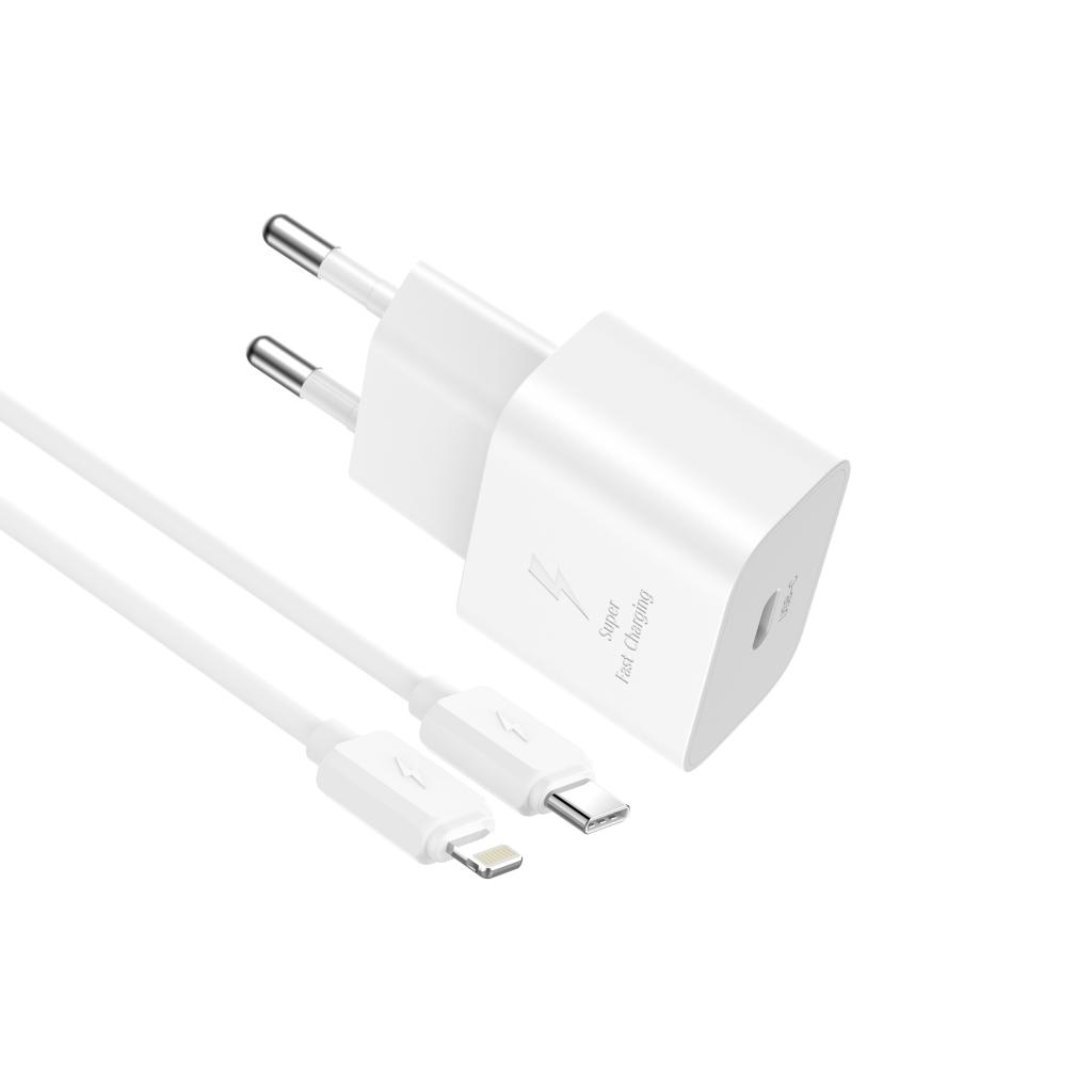 Netlader met Lightning-kabel XO Design L167, 25W, 3A, 1 x USB-C, Wit