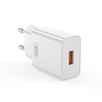 XO Design L127 MicroUSB Cable Wall Charger, 18W, 3A, 1 x USB-A, White